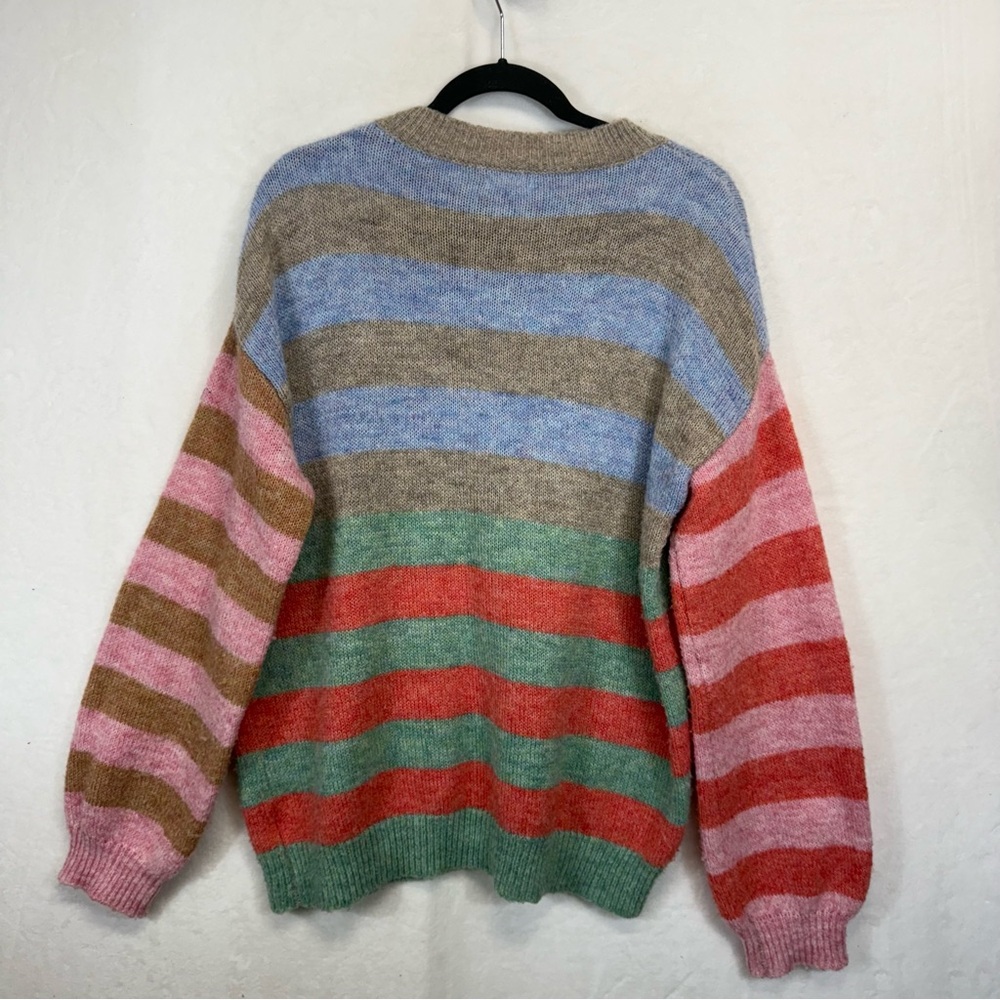 Easel Multicolor Striped Crew Neck Sweater - Picture 8 of 9